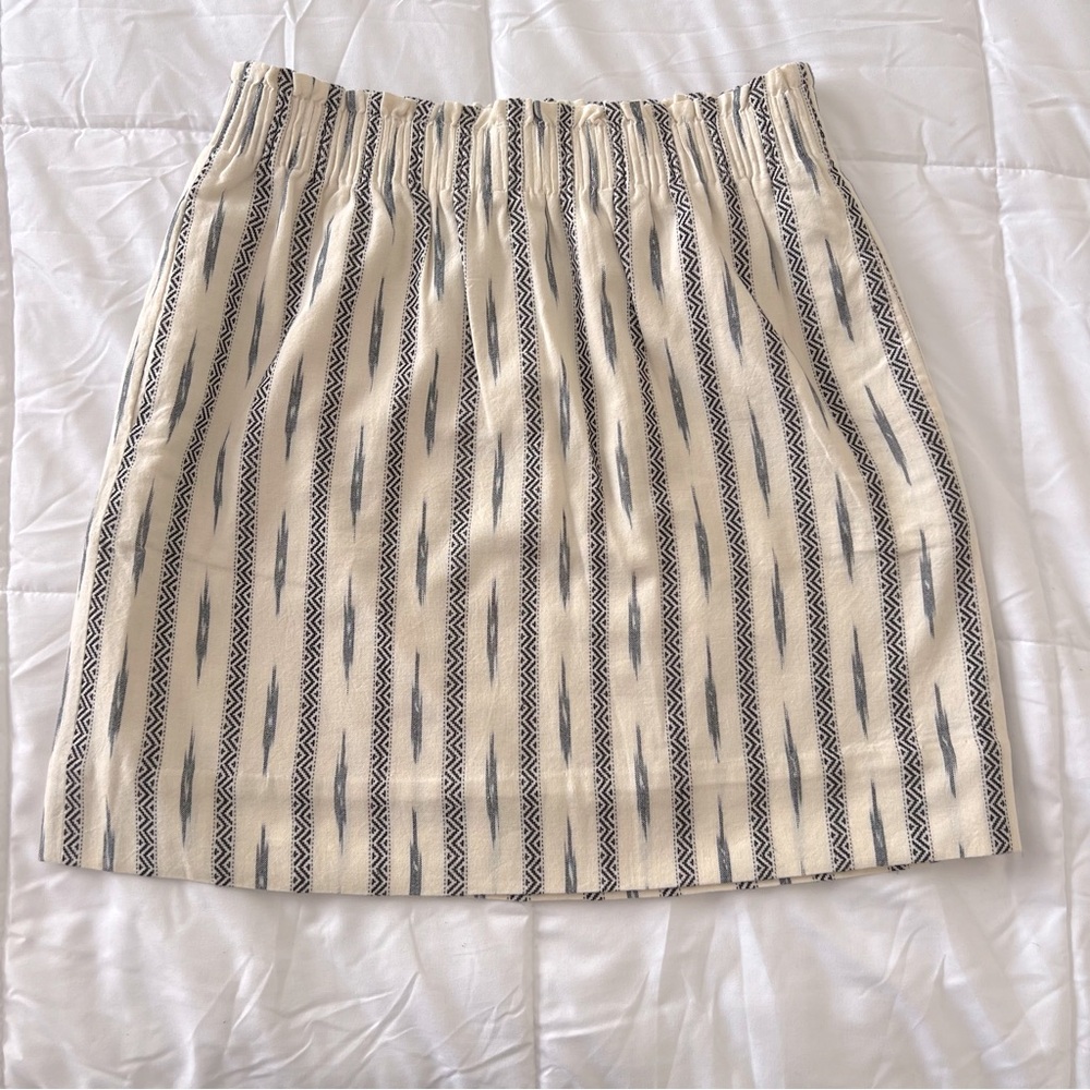 NWT J. Crew Aztec Pattern Mini Skirt Size 2 Cream and Black with Pockets…